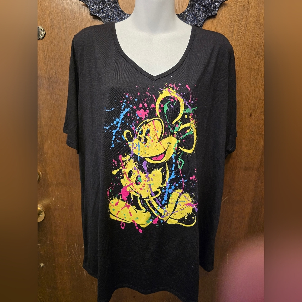 Disney Mickey V-Neck Super Soft Tee, size 3X